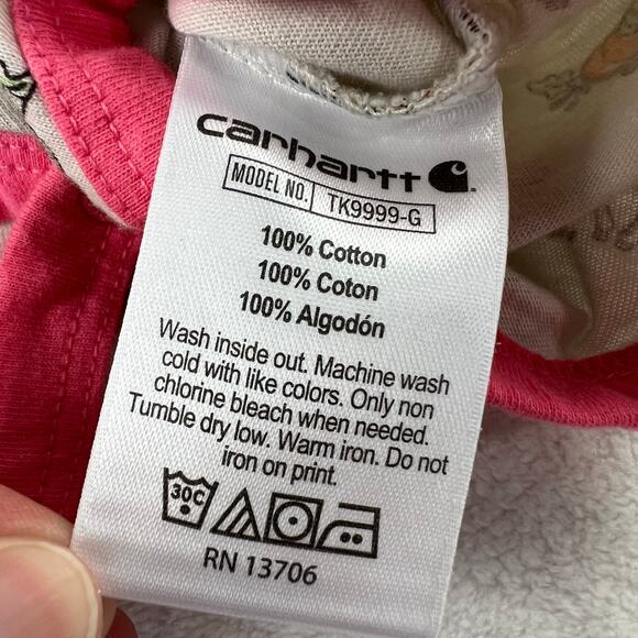 Carhartt & John Deere Pink Girls baby one-piece Shirt Lot size 6 months Farm - Picture 6 of 8